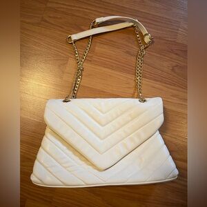 White shoulder purse